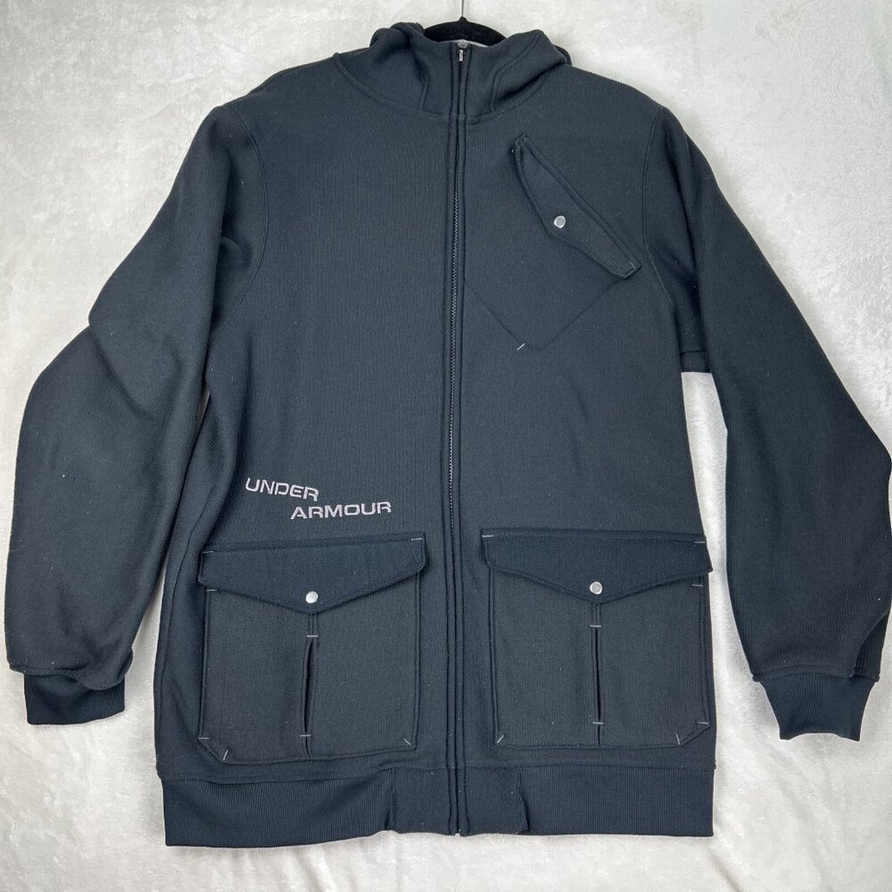 Under Armour Men’s Extra Large XL Black Full Zip Fleece Sweater Knit Jacket